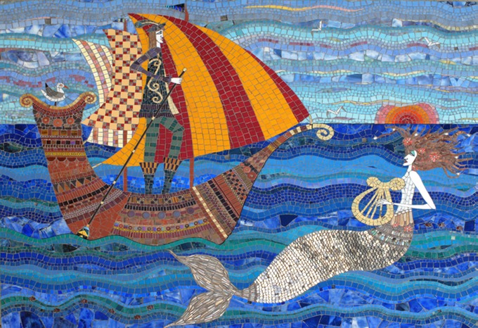 sailor and mermaid mosaic 2